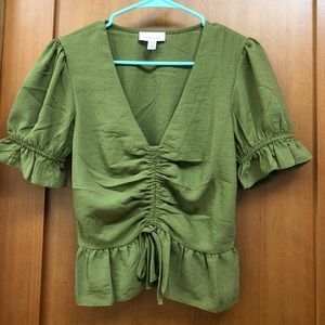 TopShop cropped flutter top